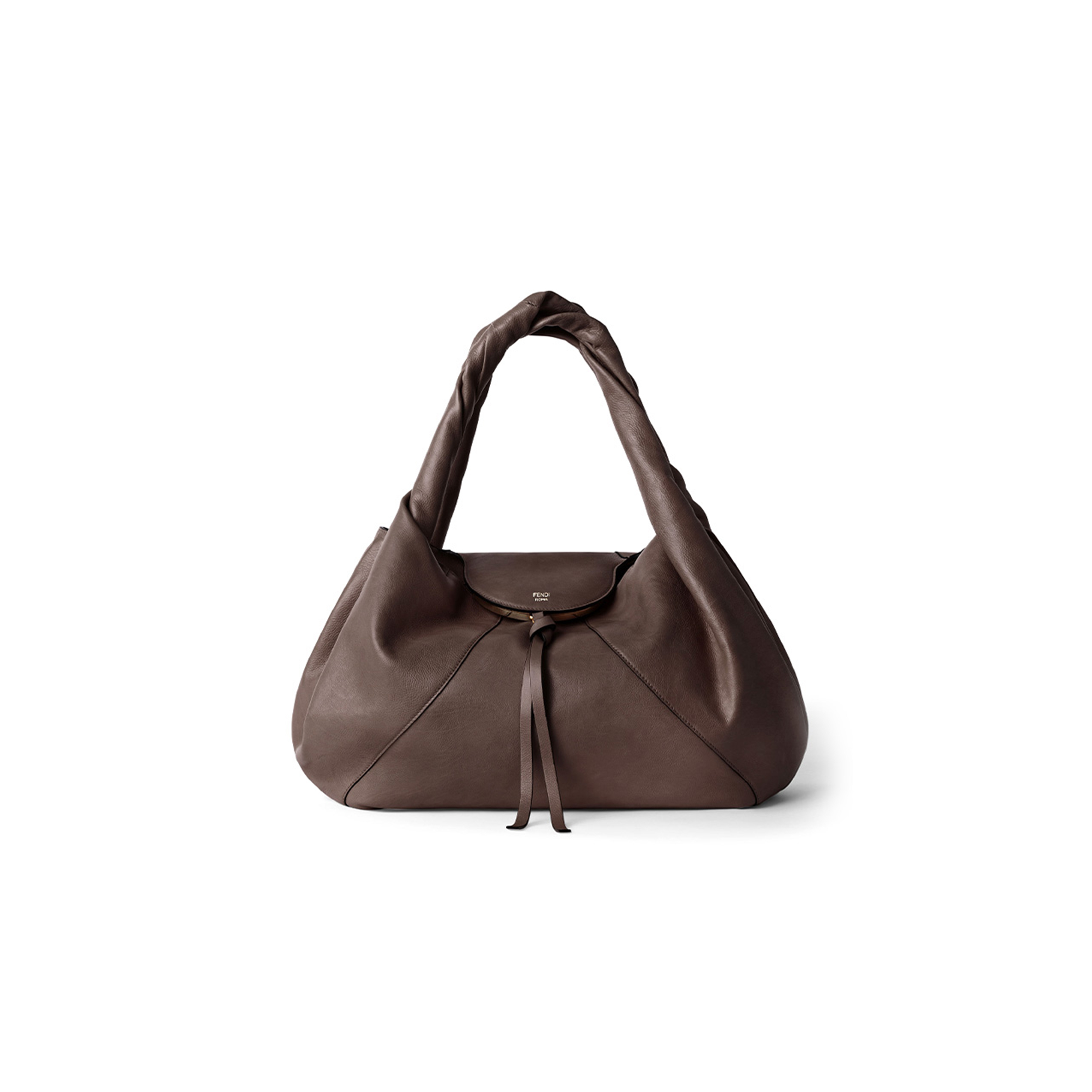 F**di spy dark brown leather bag 8br839ayctf0l1b (48*22*20cm)